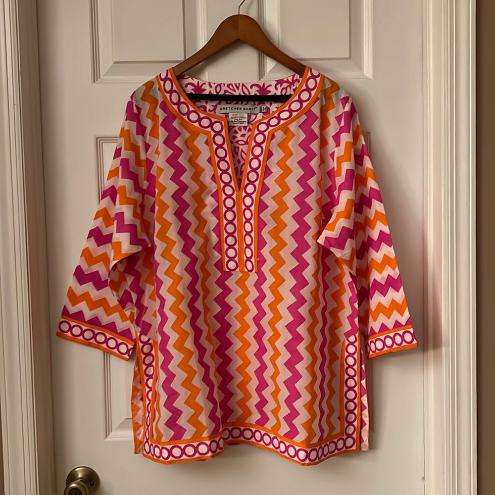 Gretchen Scott Orange & Pink Cotton Tunic